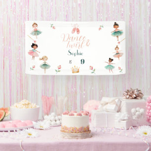 Dance & twirl girl birthday party banner