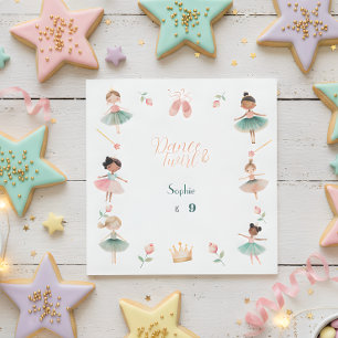 Dance & twirl girl birthday party napkin