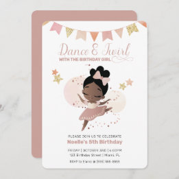 Dance & Twirl, Princess Ballerina Birthday Invitation