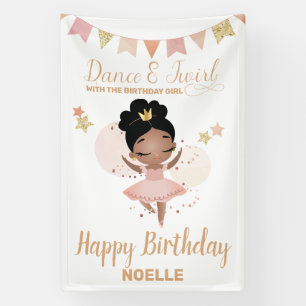 Dance & Twirl, Princess Ballerina w/Bow Birthday  Banner
