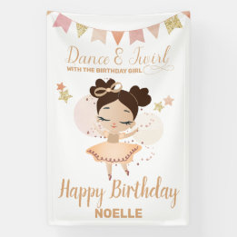 Dance & Twirl, Princess Ballerina w/Bow Birthday Banner