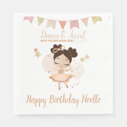 Dance & Twirl, Princess Ballerina w/Bow Birthday  Napkin