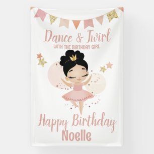 Dance & Twirl, Princess Ballerina w/Tiara Birthday Banner