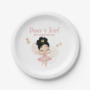 Dance & Twirl, Princess Ballerina w/Tiara Birthday Paper Plate