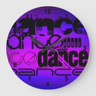 Dance; Vibrant Violet Blue and Magenta Large Clock