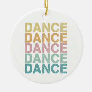 Dance Vintage Lettering For Retro Disco House Ceramic Tree Decoration