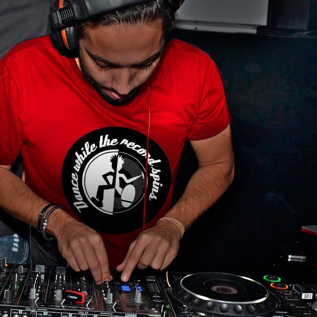 Dance while the record spins retro graphic t-shirt (Creator Uploaded)