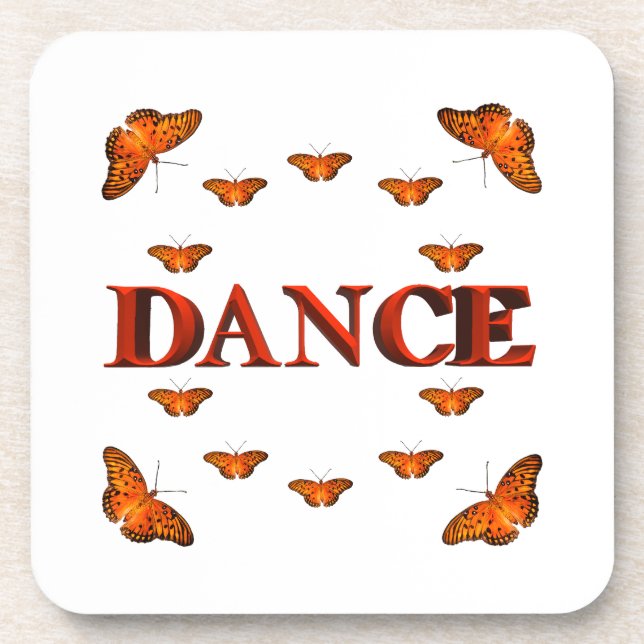 Dance with butterflies design coaster (Front)
