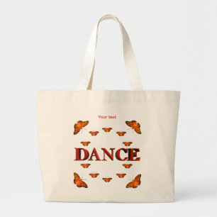 Dance with butterflies design large tote bag