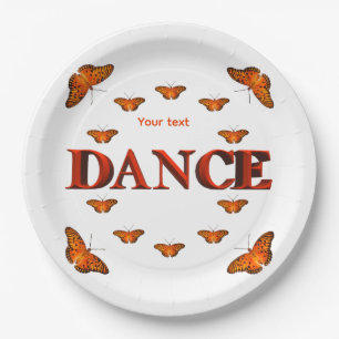 Dance with butterflies design paper plate