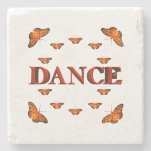 Dance with butterflies design stone coaster