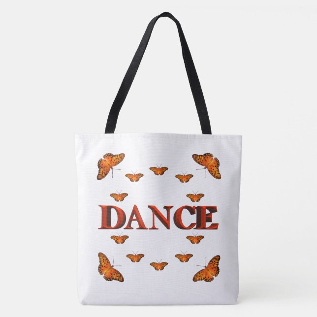 Dance with butterflies design tote bag (Front)
