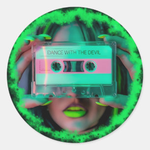 dance with the devil classic round sticker