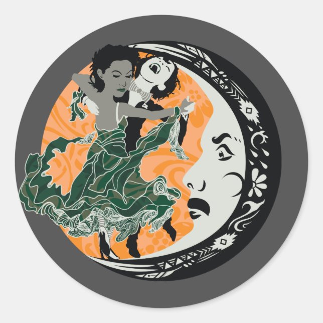 dance with your darkness classic round sticker (Front)