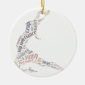 Dance Word Cloud Ceramic Tree Decoration