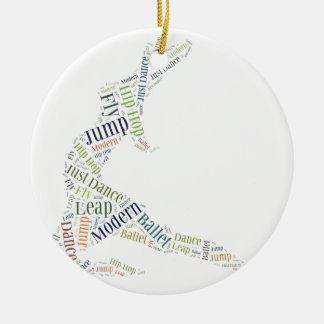 Dance Word Cloud Ceramic Tree Decoration