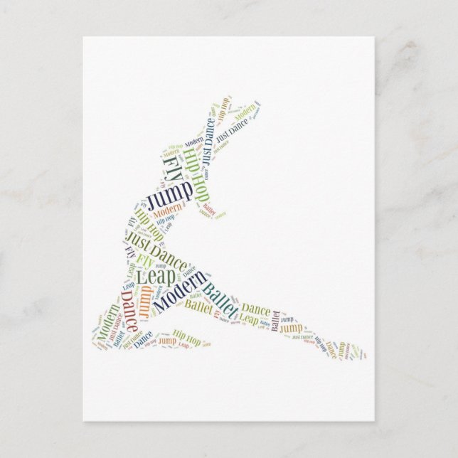 Dance Word Cloud Postcard (Front)