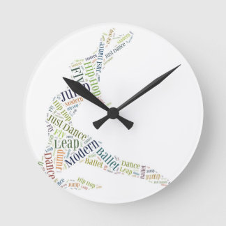 Dance Word Cloud Round Clock