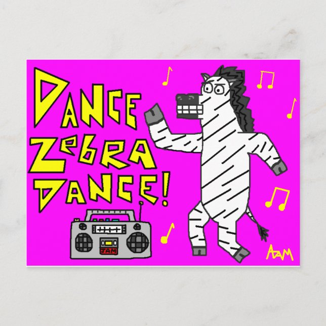 Dance Zebra Dance! Postcard (Front)