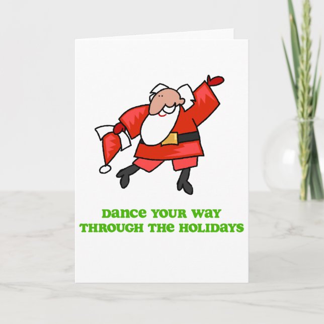 DanceChick Santa Dance Holiday Card (Front)