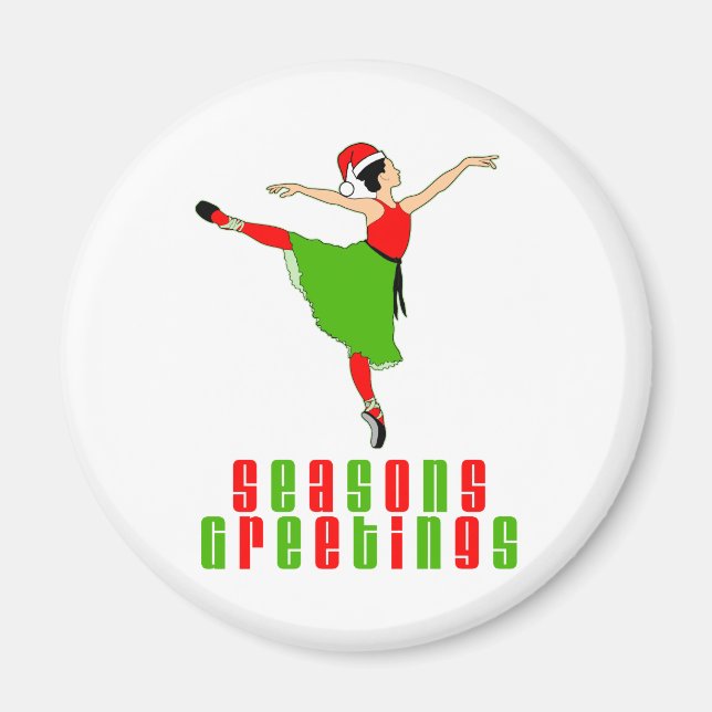 DanceChick Seasons Greetings Magnet (Front)