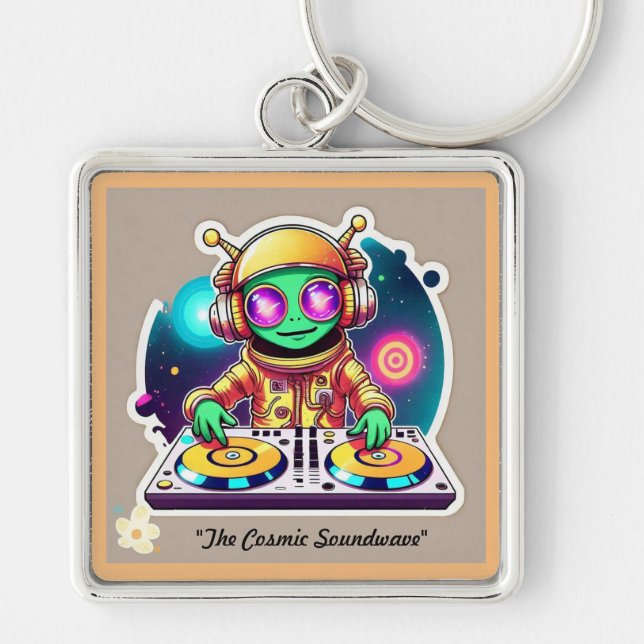 "Dancefloor Aliens Unite" Key Ring (Front)