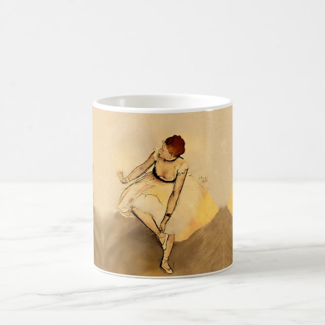 Dancer Adjusting Her Slipper, Degas Art  Coffee Mug (Center)