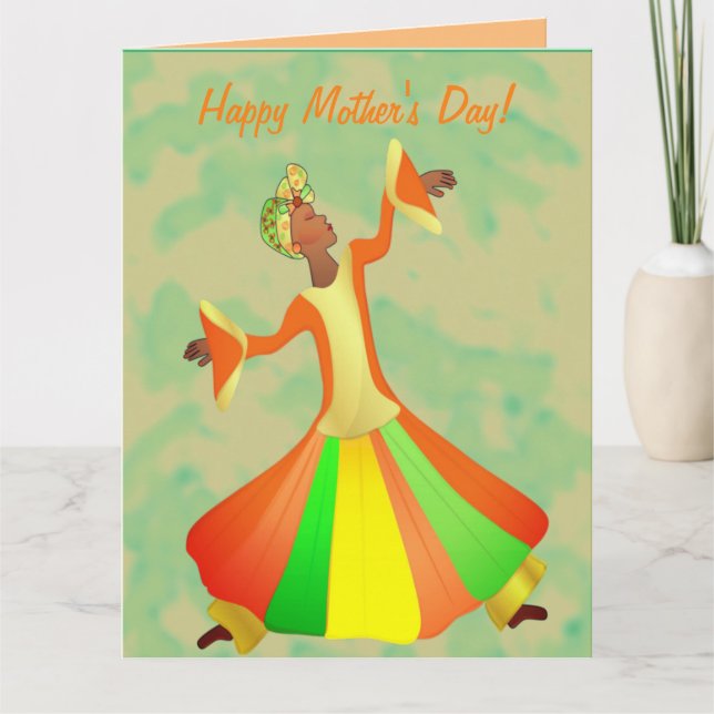 Dancer African American Mother's Day Card (Front)