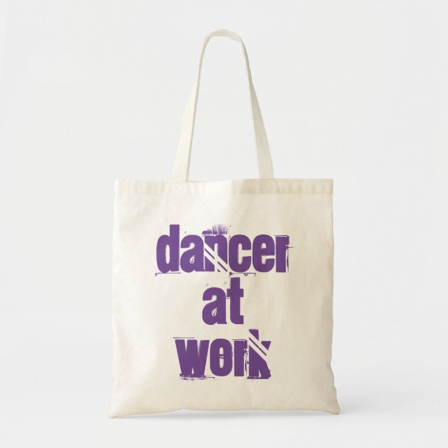 Dancer at Work White/Purple Tote Bag (Front)