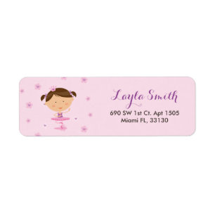 Dancer Ballerina Girl Return Address Labels