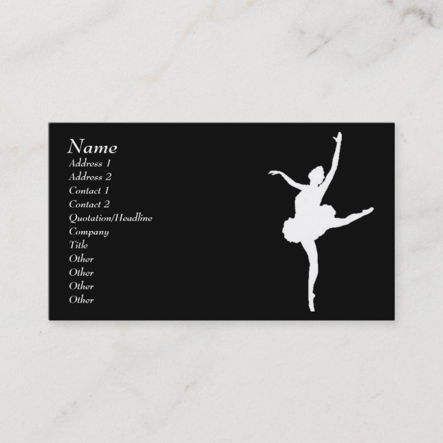 Dancer Black&White Business Card (Front)
