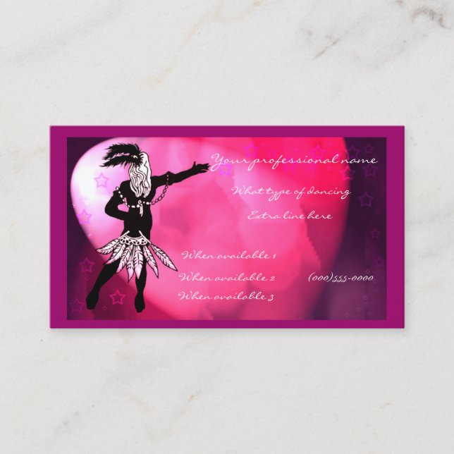dancer business card (Front)