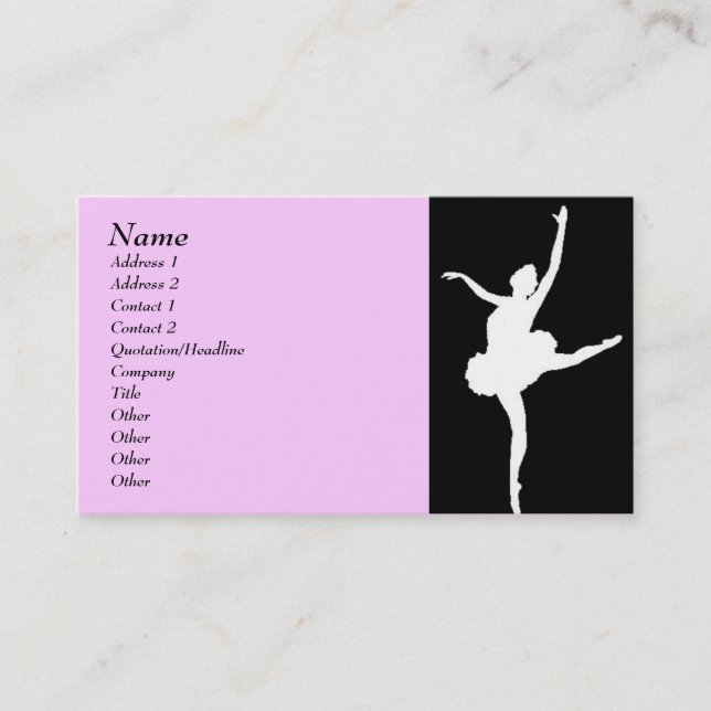Dancer Business Card (Front)