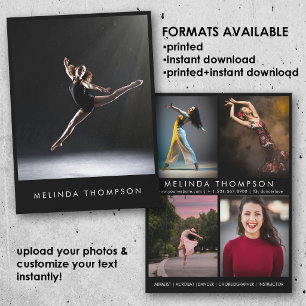 Dancer Choreographer Comp Card 5 Photo Headshot