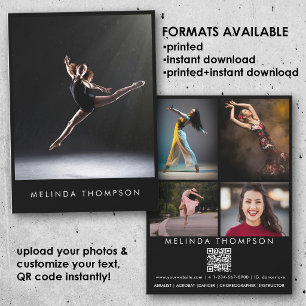 Dancer Choreographer Comp Card 5 Photo QR Code