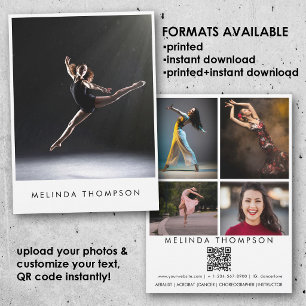 Dancer Choreographer Comp Card 5 Photo QR Code