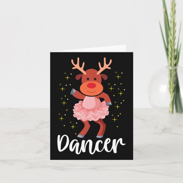 Dancer Christmas Dancing Reindeer Cute Deer Dancer Card (Front)