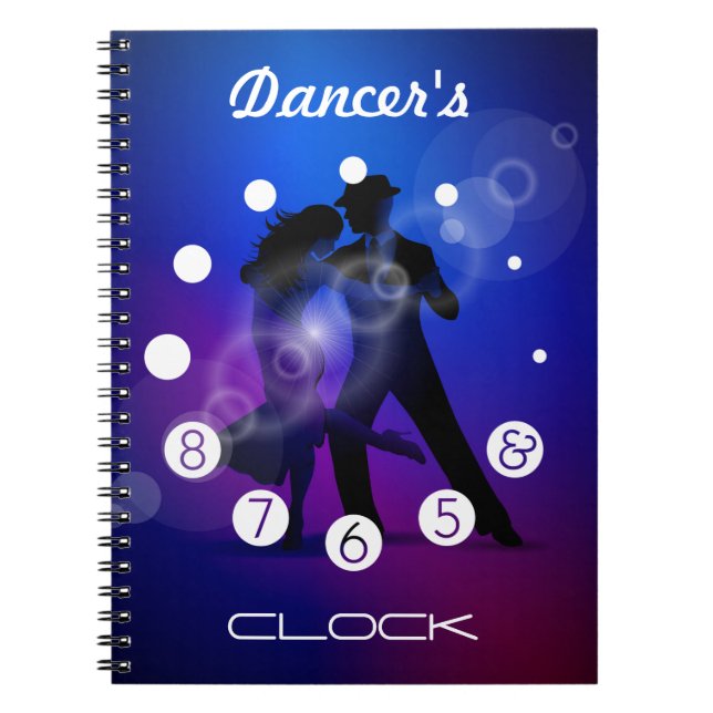 Dancer clock with numbers for a Dancer's. Notebook (Front)
