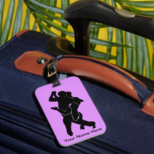 Dancer Couple Luggage Tag Your Text and Colours (Front Insitu 1)