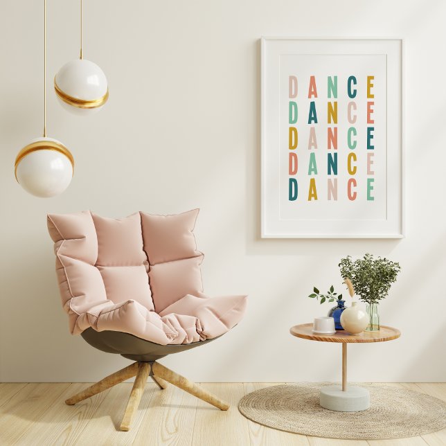Dancer Dance Simple Colorful Typography Design Poster (Creator Uploaded)