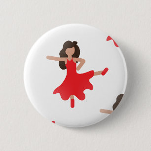 dancer emoji 6 cm round badge