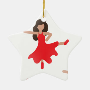 dancer emoji ceramic tree decoration