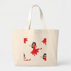 dancer emoji large tote bag