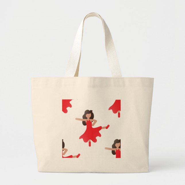 dancer emoji large tote bag (Front)