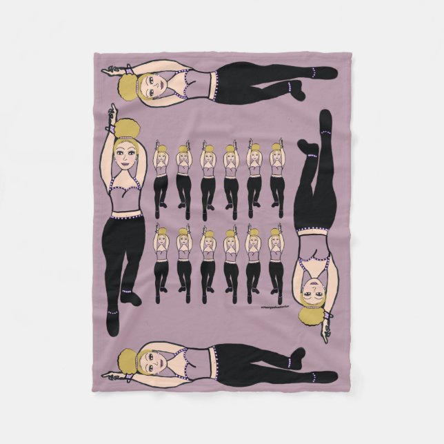 Dancer Fleece Blanket Lilac & Black  (Front)