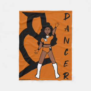 Dancer Fleece Blanket Orange & Black