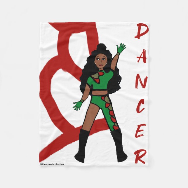 Dancer Fleece Blanket Red & Green (Front)