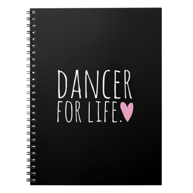 Dancer For Life Black with Heart Notebook (Front)