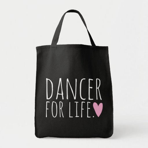 Image of Dancer For Life Black with Heart Tote Bag