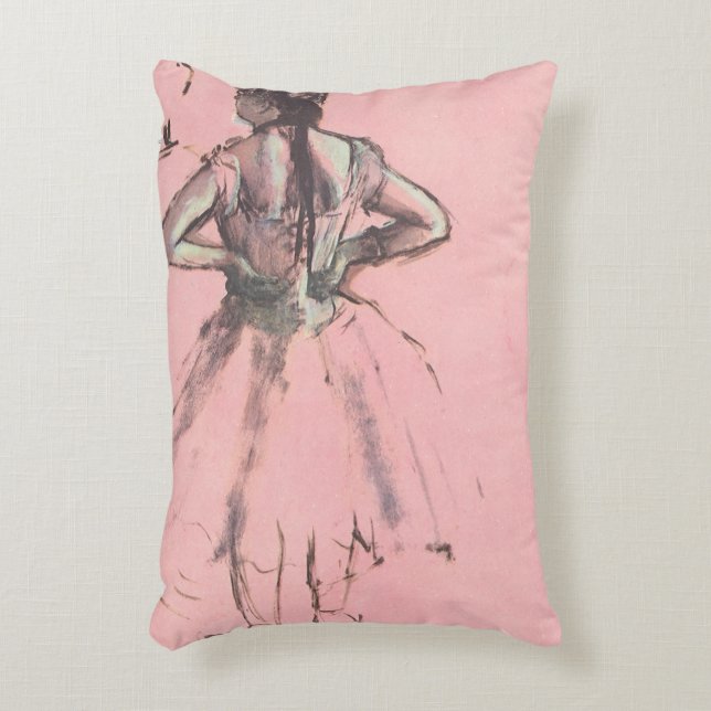 Dancer from Back, Hands on Hips by Edgar Degas Decorative Cushion (Front(Vertical))